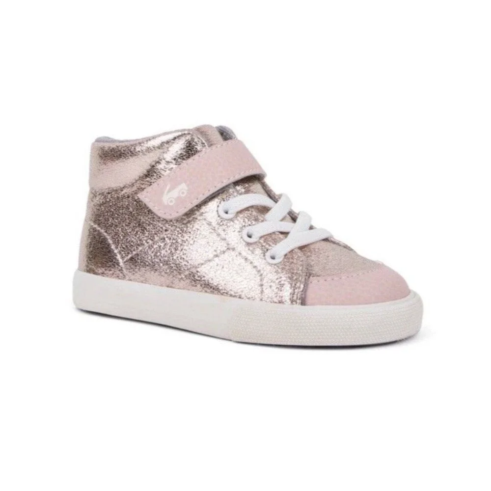 See Kai Run Basics Toddler High Top Playground Sneakers Rose Gold Size 7 - Picture 1 of 9